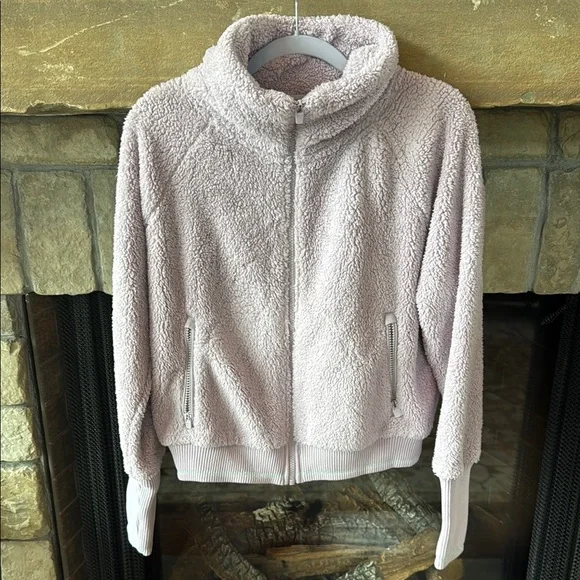 Athleta Cozy Rosey Lavender Sm zip Fleece Jacket and Quilted jogger Pants Set 8 - Picture 2 of 16